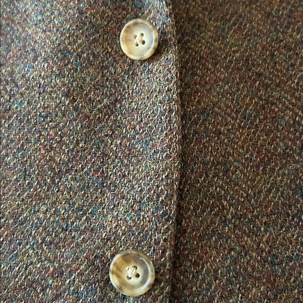 Vtg 100% Pure Scottish Wool Brown Harris Tweed Herringbone Sport Coat by GANT
